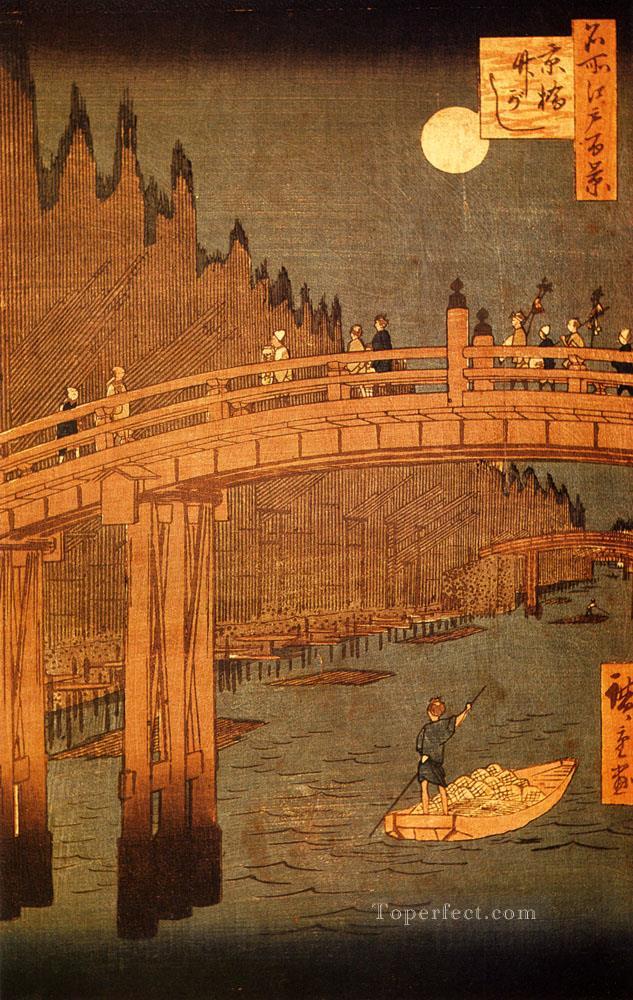 京橋 1858年 歌川広重 浮世絵油絵